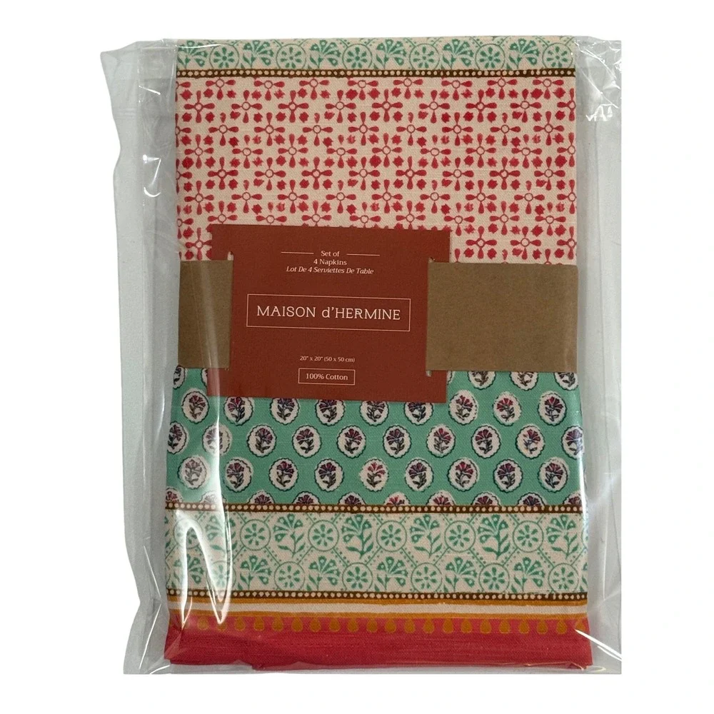 Maison d Hermine Cloth Napkins Set of 4 100% Cotton 20x20  Provence NEW V19